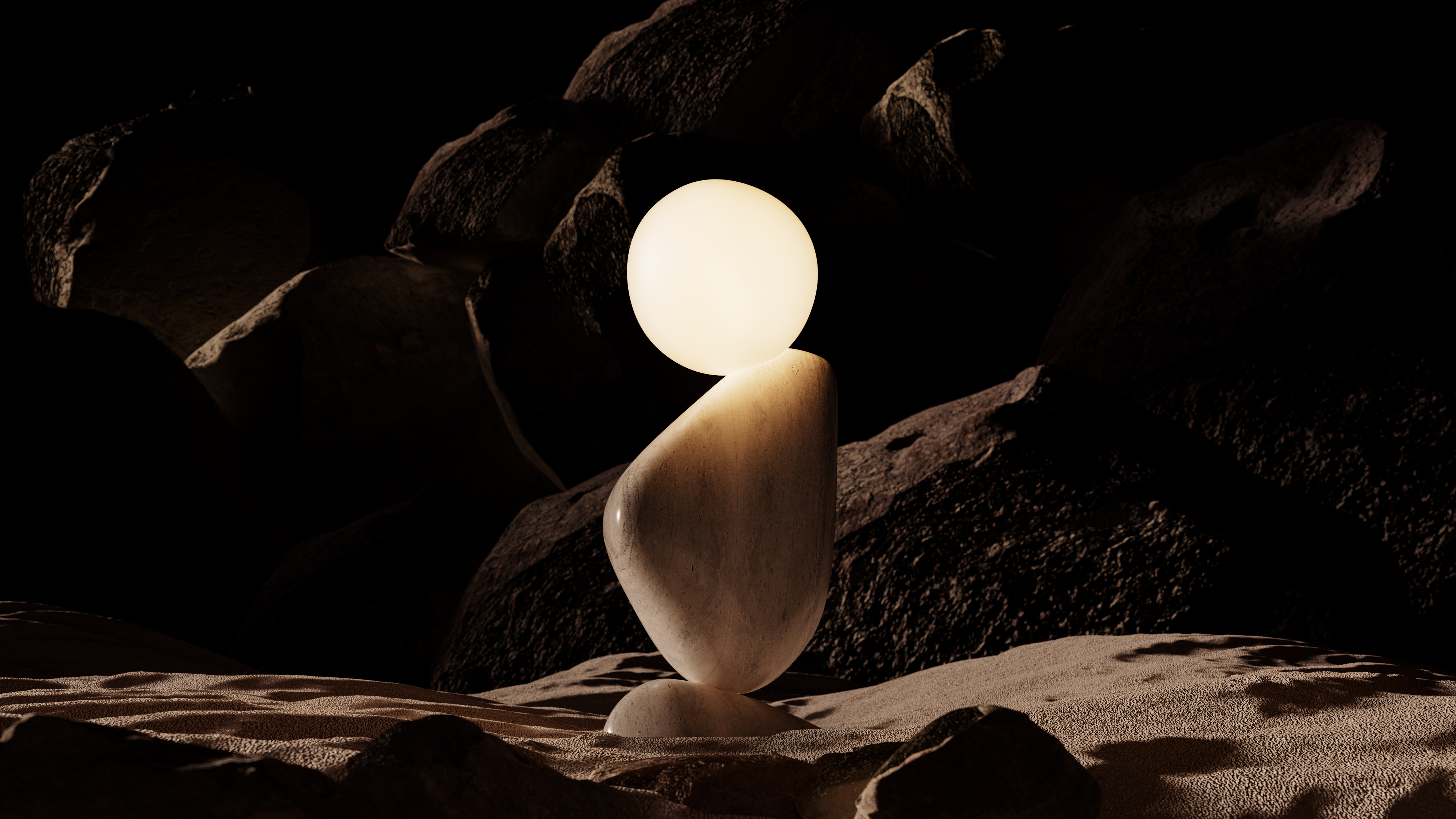 A light on a rockAI-generated content may be incorrect.